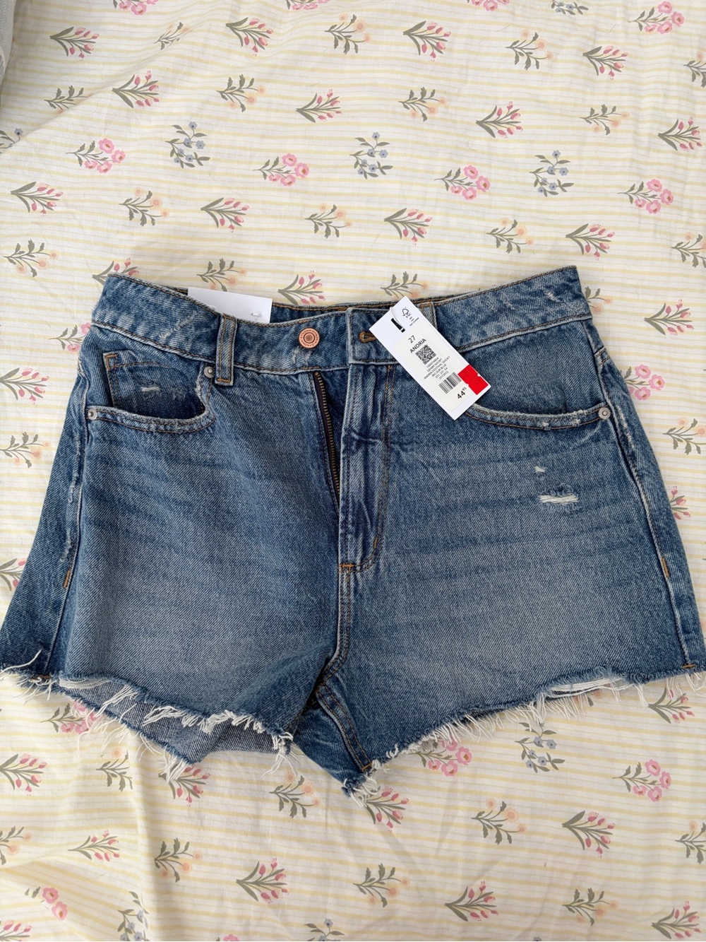 Dynamite Andria Festival High-Rise Denim Cutoff Shorts - Blue - Picture 1 of 4